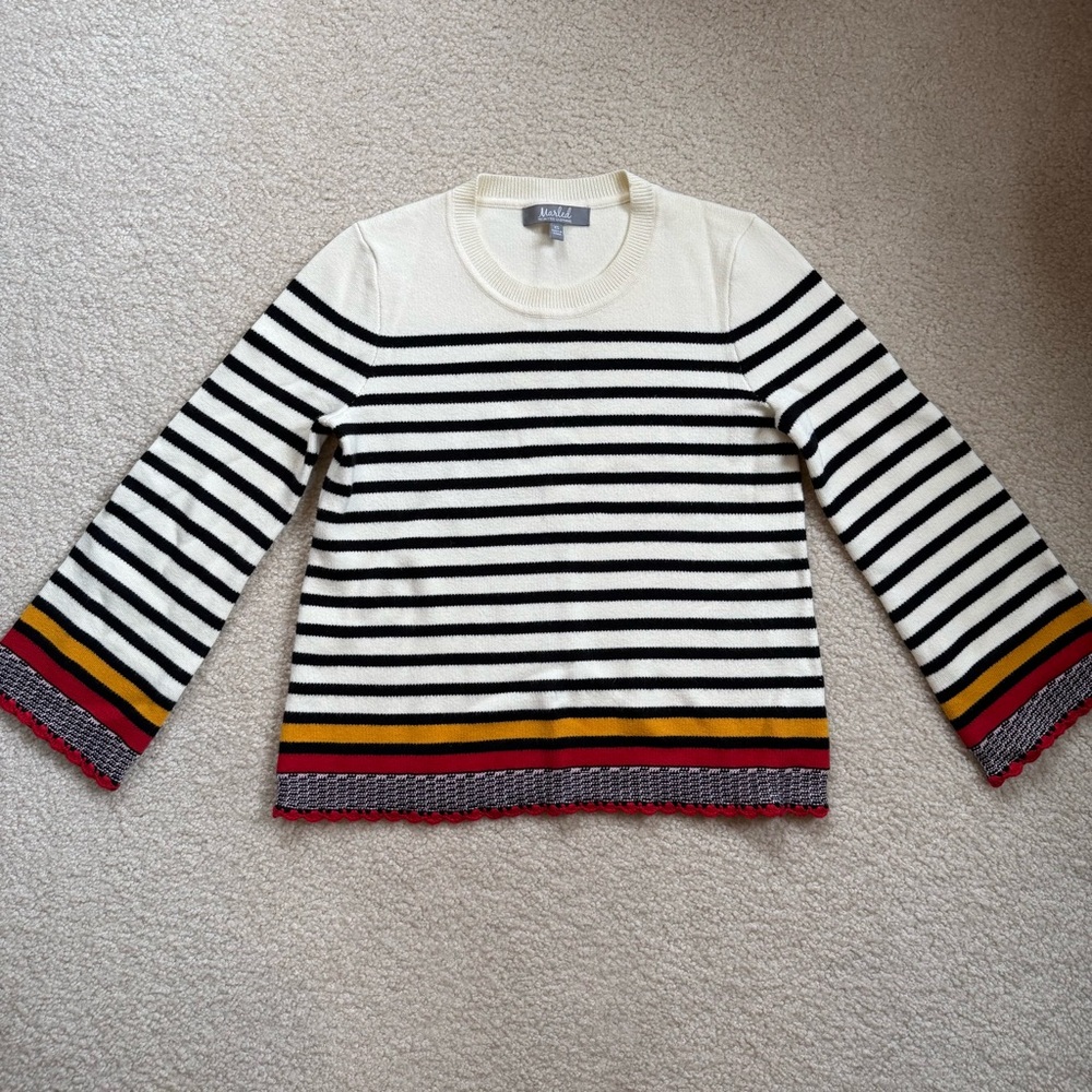 Marled striped sweater
